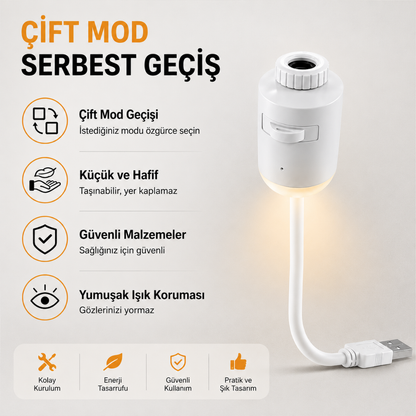 USB Galaksi Projektör 2’si 1 Arada – LED Gece Lambası – 360° Ayarlanabilir 3 Değiştirilebilir Filmli LED Projektör